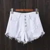 Shorts femininos calças curtas para mulher usar jeans rasgado praia com bolso de cintura jeans azul design moda oferta