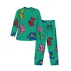 colorful Bear Pajama Sets Spring Funny Animal Print Cute Soft Bedroom Sleepwear Male 2 Piece Loose Oversized Printed Nightwear T3rN#