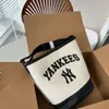 Korean 23 New MLB Canvas Bucket Tote Bag Vintage NY Yankees axelväska handhållen crossbody väska