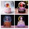 Lådor Crystal Ball Music Box Cartoon Birthady Gifts Glowing Snowflakes Music Box Home Decoration Desktop Ornament
