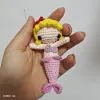 Knitting Handmade Crochet Mermaid Princess Doll for Key Chain Cute Cartoon Character Mermaid Ornament Mermaid Party Favor Decoration