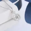 Серьги Ожерелье Настоящий набор ювелирных изделий из мосиликона, стерлинговое серебро 925 пробы, сверкающее сердцебиение, бриллиантовое ожерелье, серьги L240323