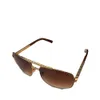 ファッションクラシックThe Men Metal Square Gold Frame UV400メンズビンテージスタイルの態度サングラス保護デザイナーアイウェア