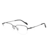 Solglasögon Caponi Semi-Rimless Men's Glass Fame Pure Titanium Acetate Gereglasses Anti Blue Light UV400 Brand Designer JF10142