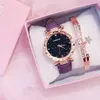 Online Celebrity Tiktok Starry Sky Waterproof Fashion 2023 New Trend Korean Simple Casual Women's Watch Students