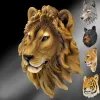 Sculptures Nouvelle résine Simulation Figurines d'animaux mur tête de loup statut Lion Figure décor barre murale Sculptures ornements accessoires pour la maison