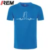 Men's T Shirts REM Tee Creative Design Guitar Lifeline Shirt Men Fashion Summer Cotton Print T-Shirt O-Neck Short Sleeve Tops Tees Homme