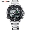 Reloj de pulsera WEIDE con pantalla Digital para hombre, reloj deportivo de lujo, militar, con correa de acero inoxidable, reloj de pulsera de cuarzo, reloj Masculino 2855