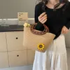 Designer Luxury fashion Tote bags Womens Bag in South Korea New Fashion Handheld Beach Woven Tote Bag Fresh and Sweet Versatile Bamboo Joint Womens Bag