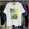 メンズTシャツパープルシャツメンズTシャツデザイナーTシャツクラシックレターで同じ色刺繍印刷汎用カジュアルルーズカップル衣類ダブルヤーンコット