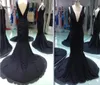 Robe de soirée noire en V Black sexy