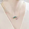 Oorbellen Ketting Schattig ly Chameleon Sieraden Sets Voor Vrouwen Koper Verguld Emaille Glazuur Dier Mori Oorbel Ketting Ring Goed Cadeau L240323