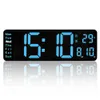 Reloj despertador de pared LED Digital grande con calendario y pantalla de temperatura para dormitorio, sala de estar, mesa, decoración de escritorio 240315