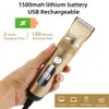 Tondeuse à cheveux tondeuse électrique rasoir sans fil hommes barbier Machine de découpe pour affichage LCD USB Rechargeable 240314