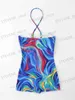 Dames Zwemkleding 2023 Allover Print Uitgesneden Eendelig Badpak Halter Badmode Dames Badpak Dames Zwemmen Zomer Strandkleding Body T240326