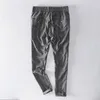 Размер 30-40, полосатые брюки с эластичной резинкой на талии, мужские брендовые льняные дышащие брюки для мужчин, повседневные брюки мужские fi un pantal 29ua #