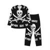 Goies säger aldrig Die Sleepwear Autumn Skull Pirate Casual Overized Pyjama Set Män LG ärmar Bekvämt rum Nattkläder i5ya#