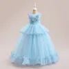Schönheit Weiß Rosa Blau Juwelenapplikation Festzugskleider für Mädchen Blumenmädchenkleider Geburtstags-/Partykleider für Mädchen Alltagsröcke für Mädchen Kinderkleidung Gr. 2–10 D326176