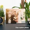 Frame Custom Wood Photo Frame Personalized Photo Printed Wood Slice Art Home Decor Mothers Day Anniversary Christmas Gift Engrave Text