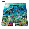 divertente stampa 3D breve tartaruga di mare grafica divertente pantaloncini da uomo pantaloni a vita bassa pantaloncini da spiaggia Z2ED #