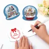 Stitch 5/6/8/10/12PCS Xmas Card Special Shape Diamond Handmade Tree Christmas Cottage Xmas Atmosphere for Adults Holiday Friends Family