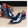 Elbise Ayakkabı Büyük Boyut 38-48 Patent Deri Çiçek Desen Erkekler Resmi Damat Düğün İş Gündelik Oxfords