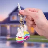 Stitch 5d DIY Diamond Painting Keynchain Rabbit Bunny Oeuf Pâques Pâques Pendants Cadeaux pour femmes enfants