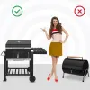 Grills AEDILYS 45'Outdoor Smoker mit Beistelltischen Hinterhof Griller Party Schwarz BBQ Picknick Terrasse Kochgrill Elektrischer Holzkohlegrill