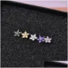 Brincos de garanhão feminino brinco zircão jóias flores aço inoxidável earpiercing cartilagem tragus orelha studs entrega gota otxbt