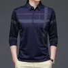 Polo à manches longues décontractées pour hommes Slim Fit Korean Fashion Butter Business Shirts Polos 240311