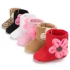 Stiefel Blume Baby Warm Verdicken Geborenes Mädchen Winterschuhe Weiche Sohle Baumwolle Kleinkind Kleinkind Schnee Rutschfeste Mädchen