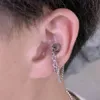 Ear Cuff Ear Cuff CHUANCI 1PC / 2PC Punk Mens Fort Aimant et Pendentif Earnail Set Non Perforé Boucles D'oreilles Fausses Boucles D'oreilles Cadeau Bijoux Y240326