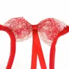 Sexy femmes culottes Umderwear creux Lingerie dentelle tentation sexe sous-vêtements pour entrejambe ouvert pantalon ensemble 240311