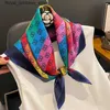 Foulards Mode femmes châle imprimé soie satin foulard femmes foulard 70 * 70 cm marque de luxe châle carré Q240326