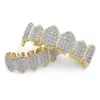 Grillz Dental Grills Hip Hop Iced Out CZ Mund Zähne Kappen Oben Unten Grill Set Männer Frauen Vampire Drop Lieferung schmuck Körper Ot1Xh