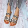 Slippers 2024 Women's Shoes Open Toe Summer Leopard Print Beach Ladies Casual Flip Flops Large Size 43