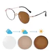 Óculos de sol Shinu Óculos Progressivos Mulheres Quadro de Titânio Lentes Pocromáticas Miopia Leitura Multifocal