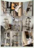 Scratchers Multilevel Cat Tree House Wood Cat Tower Condo med Cat Scratching Poster Cat Beds Pet Supplies Cat Climbing Frame Toys