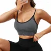 Tenue de yoga Soutien-gorge de sport pour femmes Sexy Dos Haute élasticité Sous-vêtements Absorbant Courir Sans couture Push Up Serré Fitness
