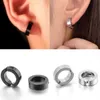 Hoop Huggie 1/6 pair of unperforated earrings titanium clip fake round suitable for women men unisex punk party fashion sexy jewelry 24326