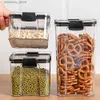 Food Jars Canisters 700/1300/1800ML food storage container plastic kitchen cooler noodle box rainy storage tank transparent sealed tankL24326