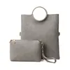 Borse a tracolla Borse da donna in pelle scamosciata moda Set Manico rotondo in metallo Secchiello Tote Sac A Borsa a tracolla principale pieghevole Pochette da donna