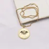 Avancerad klassisk kvinnors lyxdesigner halsband hänge kedja 18k guldpläterad rostfritt stål bokstav halsband bröllop smycken tillbehör