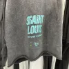 Saint Louis Clothing Handgjorda bläck Spray Retro Style Loop Fabric Summer Men's and Women's Casual Shorts W Black High Quality E2LJ#