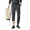 Kolgvangie Men's Fleece Sweatpants Sherpa Lined Athletic Winter Warm Track with Zipper Pockets K967＃