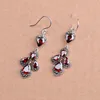 Bocai 925 여성 패션 보석 물 방울을위한 스털링 실버 이어 드롭 Garnet Argentum Tassel Earrings 240311