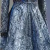 Dit musulman longue Sharon bleu manches robes de soirée dubaï femmes arabe fête de mariage caftan marocain grande taille robe Ss063