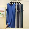 Pyjamas LG Color Loose Size Summer Men Modal Sleepwear Mid For Plus Cott Nightshirt Thin Solid STEVEL TOPS R6U0#