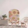 ステッカーボヘミアデイジーアーチ花柄の壁デカール保育園ベッドルーム自己肥沃な壁紙ホームインテリア装飾的な壁ステッカーキッズルーム