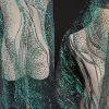 Materiał o szerokości 140 cm, nowa ciemnozielona iluzja cekina z siatki koronkowa gorąca tłoczenie brokatowa tkanina, ręcznie robione odzież wykonania RS4512